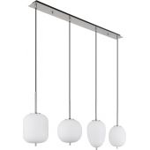 Globo Lighting Blacky I lampa wisząca 4x40W nikiel mat/szkło opalizowane 15345-4NO