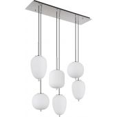 Globo Lighting Blacky I lampa wisząca 6x40W nikiel mat/szkło opalizowane 15345-6NO