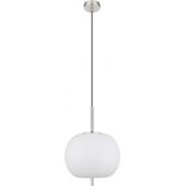 Globo Lighting Blacky I lampa wisząca 1x60W nikiel mat/szkło opalizowane 15345H1NO