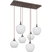 Globo Lighting Maxy lampa wisząca 6x40W brązowy/szkło opalizowane 15548-6HC