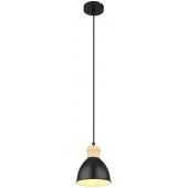 Globo Lighting Wiho lampa wisząca 1x40W czarna/drewno 54018HS