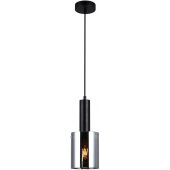 Italux Sardo lampa wisząca 1x40 W czarna-przydymiona PND-5581-1-BK+SG