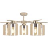 Kaja Vanes lampa podsufitowa 5x15 W złota-bursztynowa-beżowa K-5812