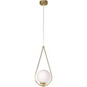 Outlet - Kaja Neve Gold lampa wisząca 1x40 W biała-mosiądz K-4775