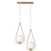 Kaja Neve Gold lampa wisząca 2x40 W biała-mosiądz K-4776