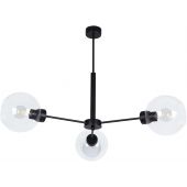 Kaja Lambert lampa podsufitowa 3x60W czarna/przezroczysta K-4856