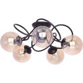 Kaja Floro lampa podsufitowa 5x40 W czarna-bursztynowa K-5127