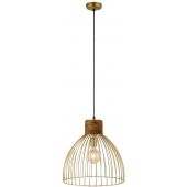 Leuchten Direkt Alami lampa wisząca 1x25W mosiądz mat/drewno 11489-60