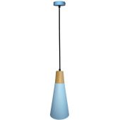 Outlet - Ledea Faro lampa wisząca 1x40 W niebieska-drewno 50101258