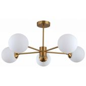 Light Prestige Roma lampa podsufitowa 5x40W złota/biała LP-1345/5PGD