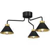 Luminex Demet lampa podsufitowa 3x60 W czarna-złota 0630