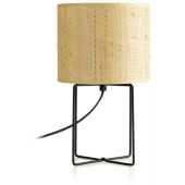 Luminex Rattan lampa stołowa 1x15W czarny/rattan 5293