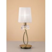 Mantra Loewe lampa stołowa 1x20W mosiądz antyczny/biała 4737