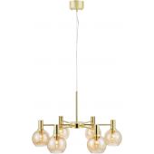 Markslöjd Ambra lampa wisząca 6x40 W mosiądz-bursztynowa 109153