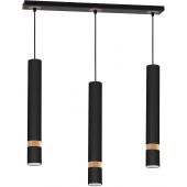 Milagro Joker lampa wisząca 3x8W czarno/drewniana MLP6306