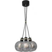 Milagro Omega lampa wisząca 3x60W czarno/złota/szkło dymione MLP6532