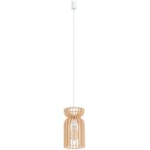 Nowodvorski Lighting Kymi B lampa wisząca 1x60W biały/drewno 10571