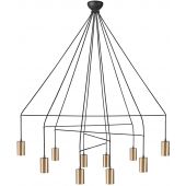 Nowodvorski Lighting Imbria lampa wisząca 10x10 W czarna-mosiądz 7954