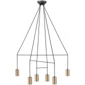 Nowodvorski Lighting Imbria lampa wisząca 6x10 W czarna-mosiądz 7956