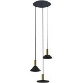 Nowodvorski Lighting Hermanos lampa wisząca 3x10W czarna/mosiądz 8030