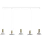 Nowodvorski Lighting Hermanos lampa wisząca 5x10W biała/mosiądz 8033