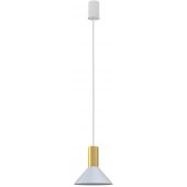 Nowodvorski Lighting Hermanos lampa wisząca 1x10W biała/mosiądz 8040