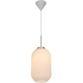 Nordlux Milford lampa wisząca 1x40 W biała-mosiądz-opal 2213203001