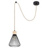 Rabalux Farfalle lampa wisząca 1x40W czarny/drewno 3148