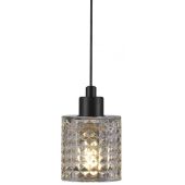 Nordlux Hollywood lampa wisząca 1x60W czarna/szkło przezroczyste 46483000