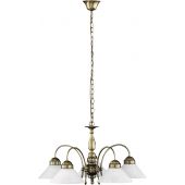 Rabalux Marian lampa wisząca 5x60W mosiądz/biała 2705