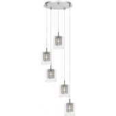 Rabalux Duchess lampa wisząca 5x40W chrom/przezroczysty 3117