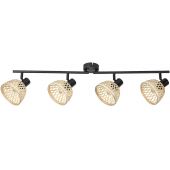 Rabalux Rattan lampa podsufitowa 4x15W czarny mat/beżowy 3136