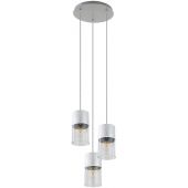 Rabalux Zelkova lampa wisząca 3x40W aluminium szczotkowane/przezroczysty 3155