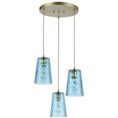 Rabalux Azurine lampa wisząca 3x40W złoty/niebieski 5227