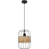 Rabalux Indiana lampa wisząca 1x40W czarny mat/naturalny 5283