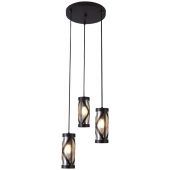 Rabalux Oberon lampa wisząca 3x40W brązowy/bursztynowy 5339