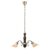 Rabalux Rustic 3 lampa wisząca 3x40W brązowa/mosiądz/alabaster 7093