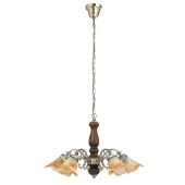 Rabalux Rustic 3 lampa wisząca 5x40W brązowa/mosiądz/alabaster 7095