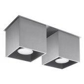 Sollux Lighting Quad 2 lampa podsufitowa 2x40W szara SL.0064