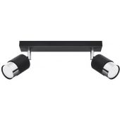 Sollux Lighting Nero 2 lampa podsufitowa 2x40W czarna/chrom SL.1065