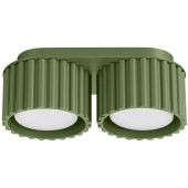 Sollux Lighting Aura lampa podsufitowa 2x10 W zielona oliwkowa SL.1798