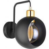 TK Lighting Cyklop Black kinkiet 1x15W czarny/złoty 2750