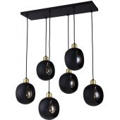 TK Lighting Cyklop Black lampa wisząca 6x15W czarna/złota 2756