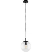 TK Lighting Esme lampa wisząca 1x15W czarny/przezroczysty 3267