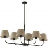 TK Lighting Chicago lampa wisząca 6x15W czarny/len naturalny 3999