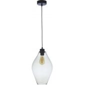 TK Lighting Tulon lampa wisząca 1x60W przezroczysta/czarna 4190