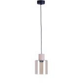 TK Lighting Orson lampa wisząca 1x15W czarny/drewno/bursztynowy 4550