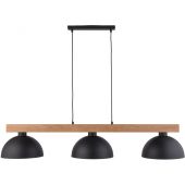 TK Lighting Oslo Black lampa wisząca 3x15W czarny/brązowy 4710