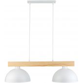 TK Lighting Oslo lampa wisząca 2x15W biały/brązowy 4713