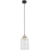 TK Lighting Satipo lampa wisząca 1x15 W czarna-przezroczysta-złota 5626